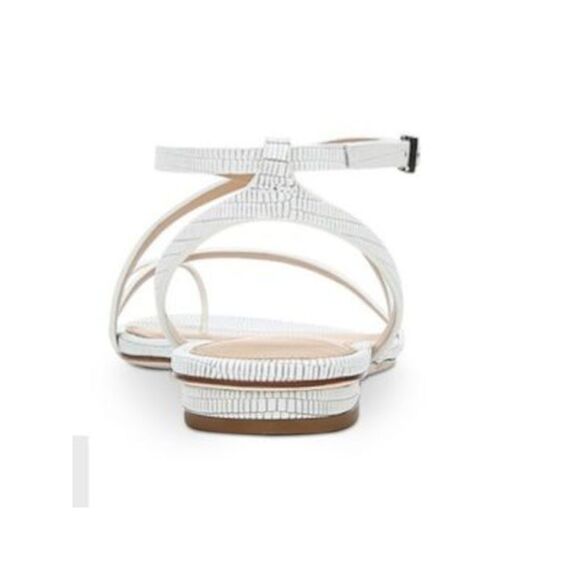 VIA SPIGA Womens White Croc Calandre Round Toe Leather Slingback Sandal 8 M - Picture 2 of 2